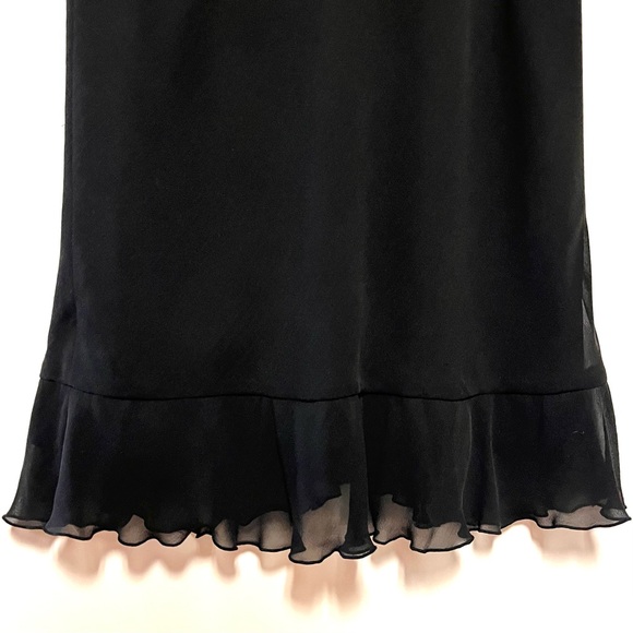 Vintage Express Silk Slip Dress Womens SZ 12 Lace Ruffle Whimsygoth Fairy Grunge - Picture 9 of 15